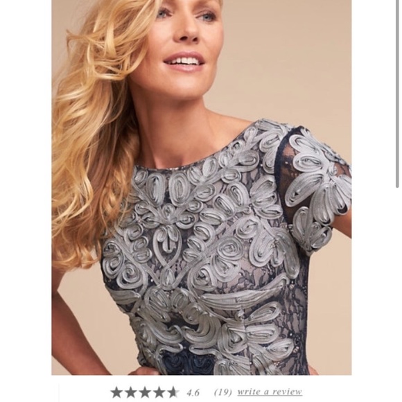 EUC worn once JS Collections Santiago sheath navy/silver size 2 - Picture 3 of 4